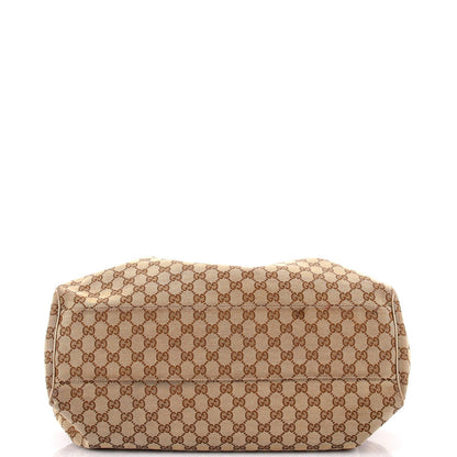 Gucci Sukey Tote Gg Canvas With Leather Large