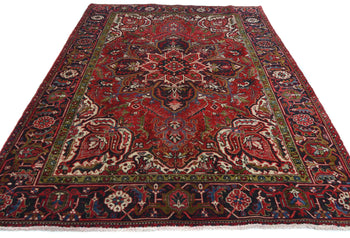 Tribal Handmade Oriental Rug 6'7X9 Ft Red Vintage
