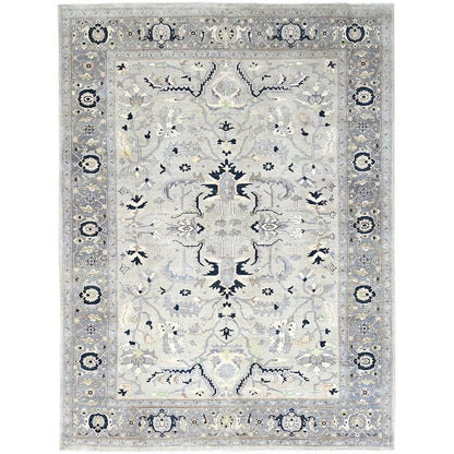 9'X12'2" Gray Seeripe Heris Design 100% Wool Hand Knotted Oriental Rug