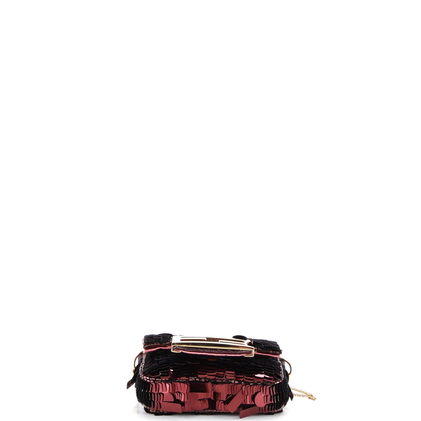 Fendi Chain Baguette Charm Bag Sequins Nano