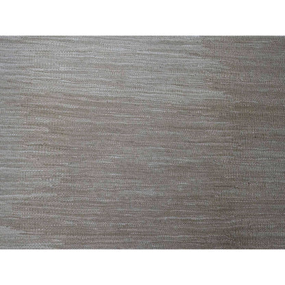 9'X12'1" Beaver Brown Solid Design Mixed Wool Hand Woven Flat Weave Rug