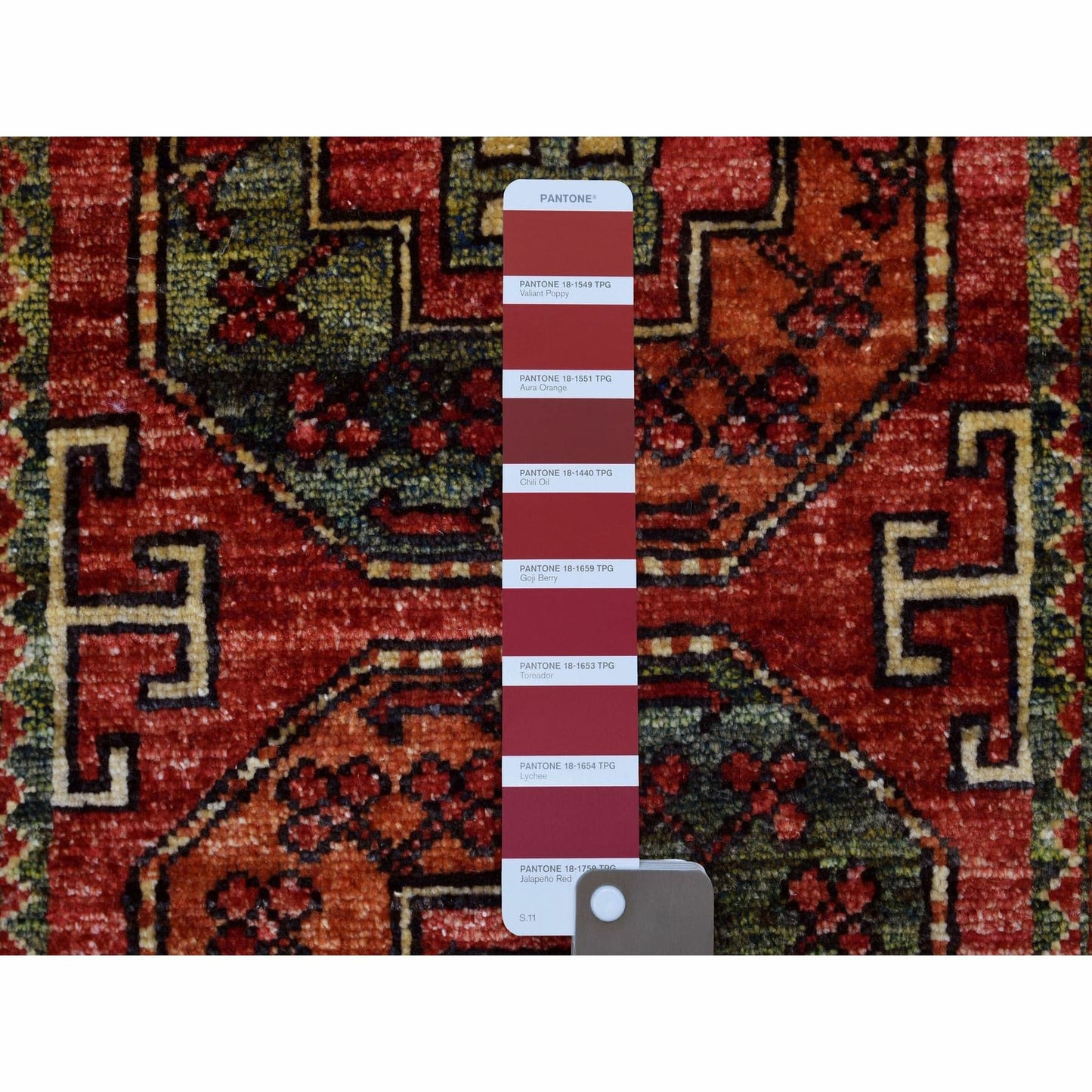 2'X3' Tomato Red Elephant Feet Design 100% Wool Hand Knotted Rug