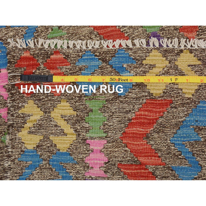 2'8"X3'8" Colorful Reversible Afghan Kilim Pure Wool Hand Woven Rug