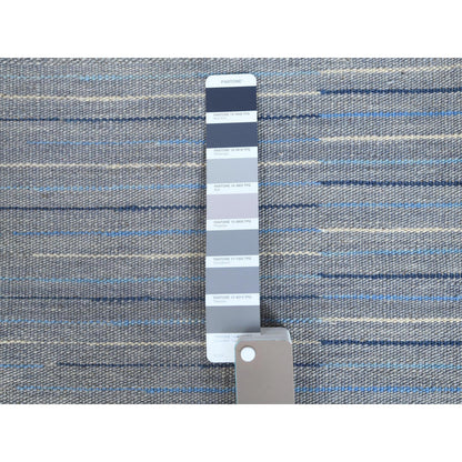 6'4"X9'1" Flat Weave Nomadic Stripe Design Kilim Hand Woven Rug