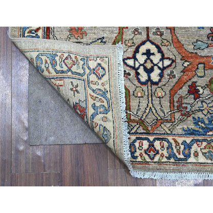 3'X6'2" Gray Hand Knotted Aryana Bidjar Garus Design Runner Oriental Rug
