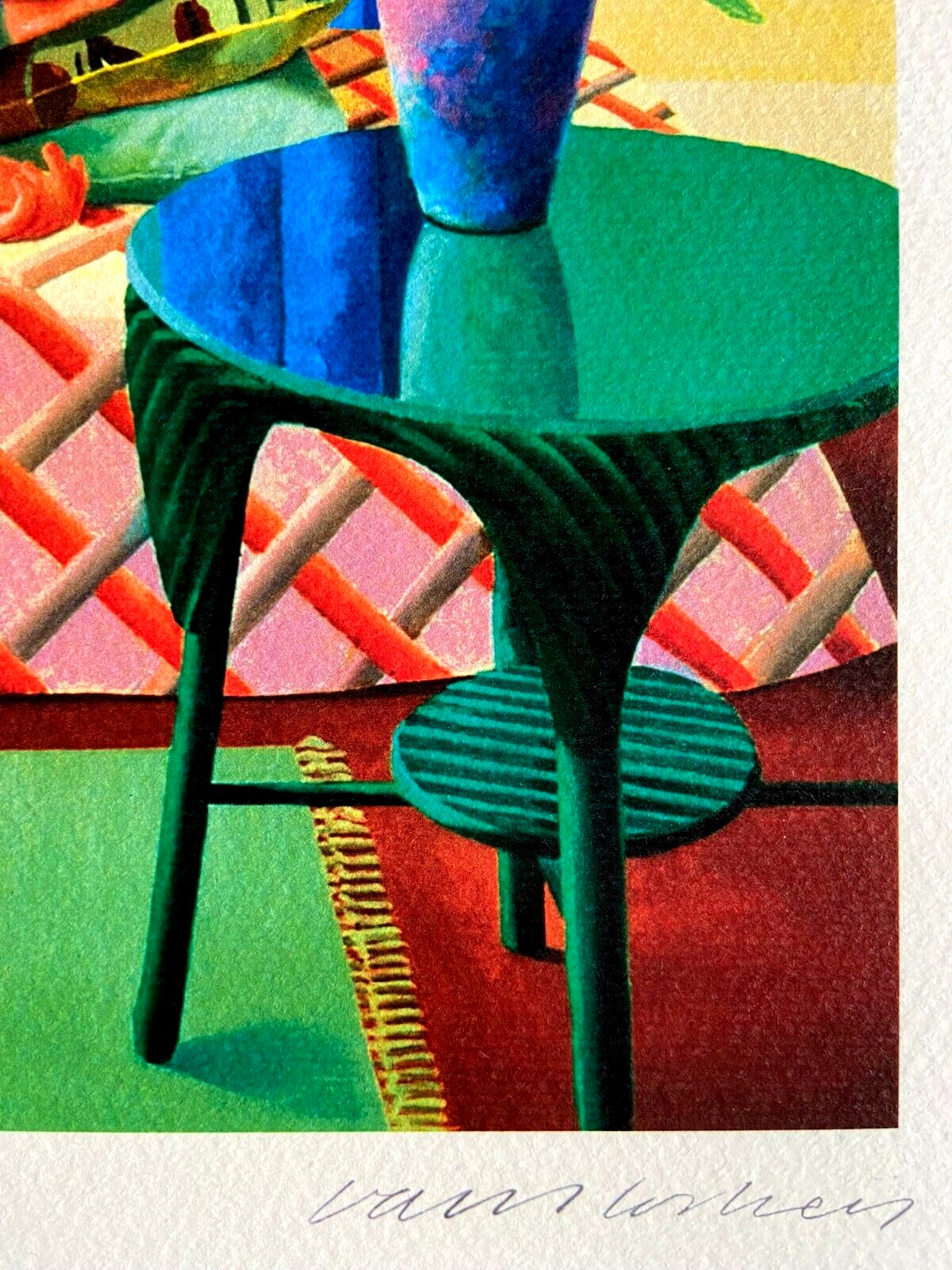 David Hockney / Signed Coa / Limited Numbered Crayon Drawing