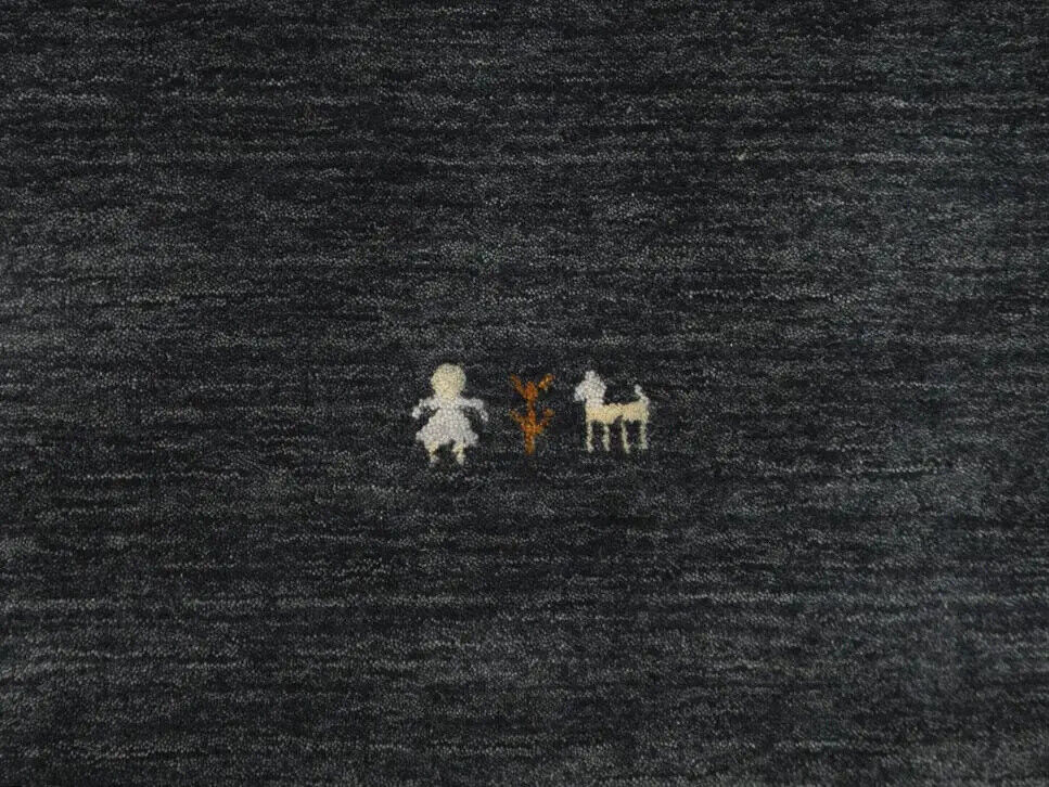 Plush Gabbeh Runner Rug Charcoal Tribal Modern