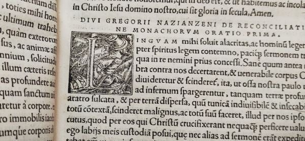 1531-1534 Froben Gregorius Nazianzen Orationes & Irenaeus Erasmus Editio Vellum