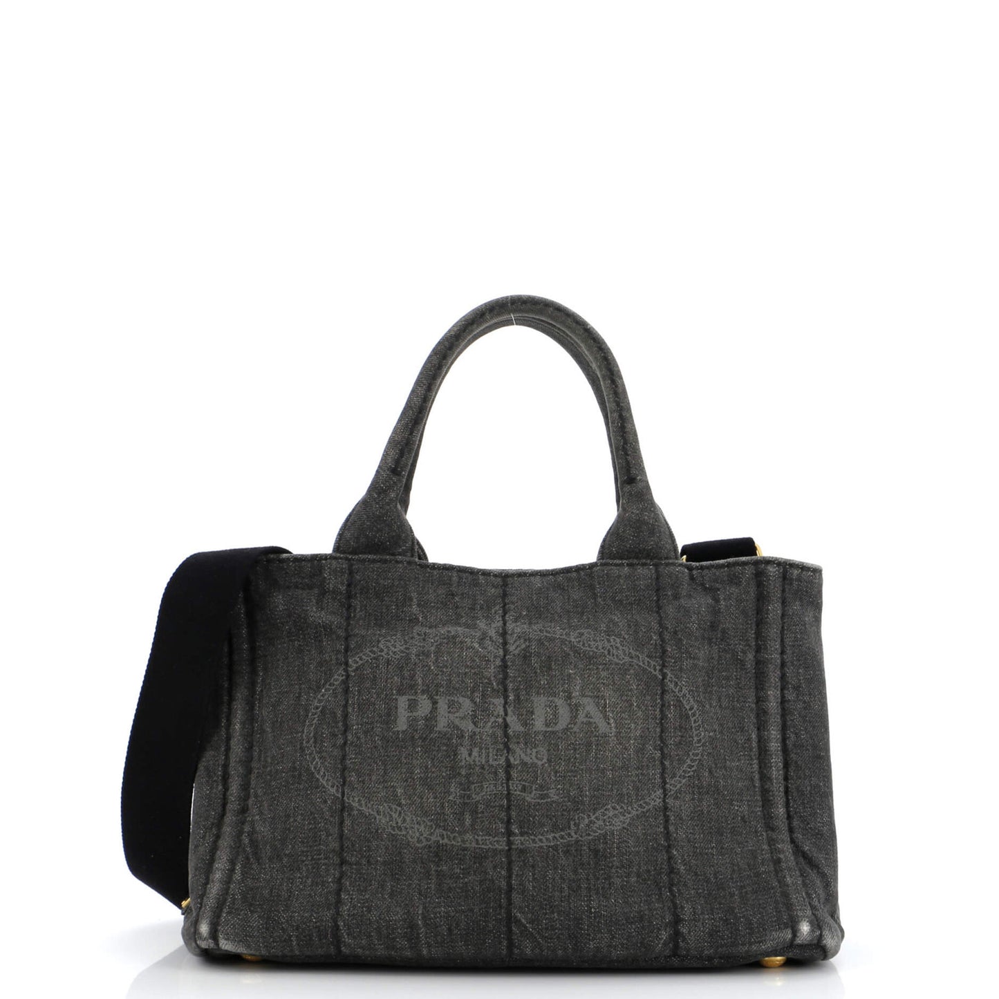 Prada Canapa Convertible Tote Denim Mini