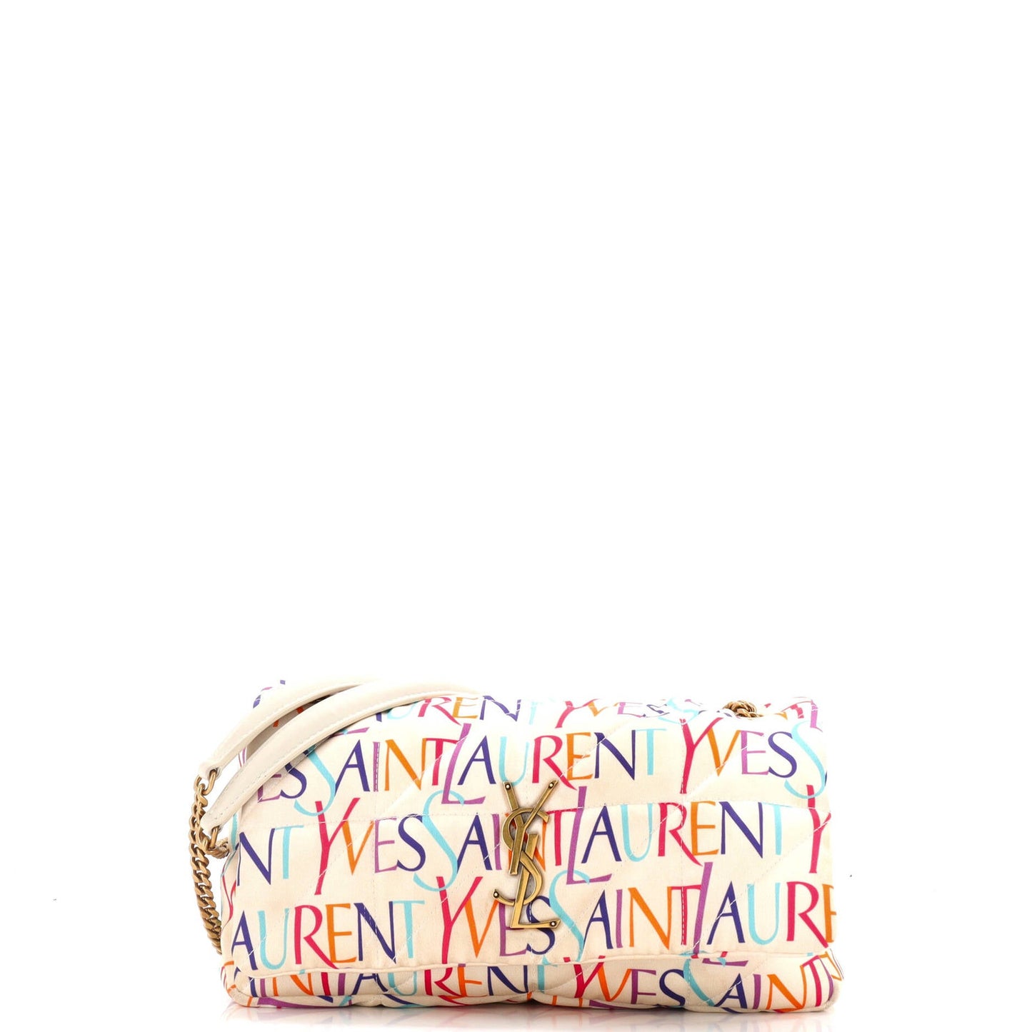 Saint Laurent Jamie Flap Bag Quilted Printed Silk Medium