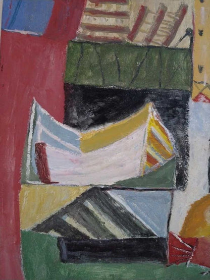 1990) Abstract Modern Oil Painting Signed - Maria dos Anjos (Portuguese-Brazilian