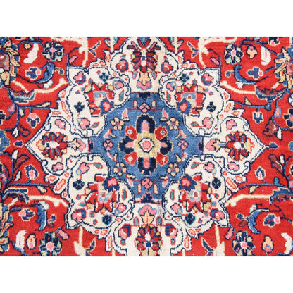 10'X13'10" Red Semi Antique Zoroastrian Saroogh All Wool Hand Knotted Rug