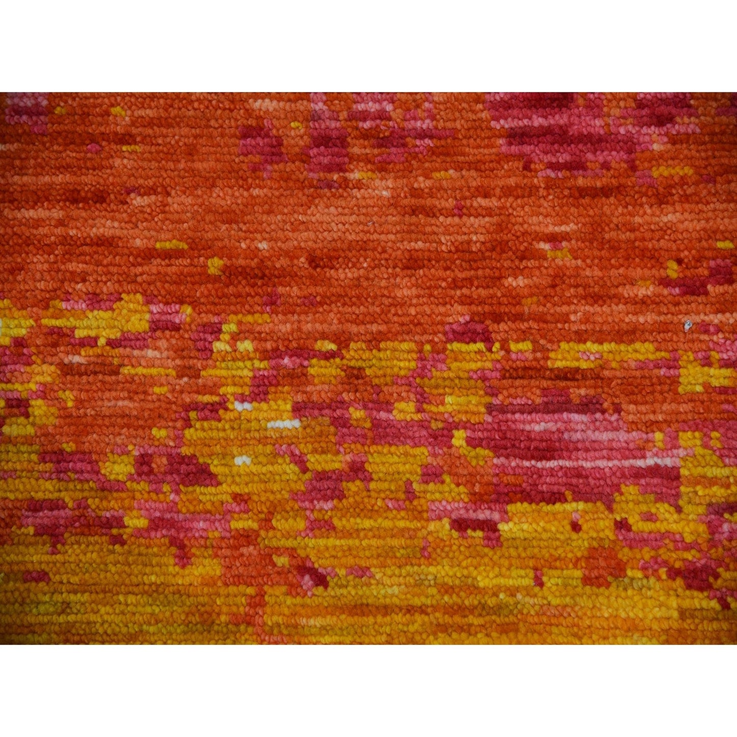 10'X14'1" Ivory Hand Knotted Modern Abstract Design All Wool Oriental Rug