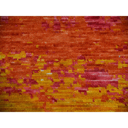 10'X14'1" Ivory Hand Knotted Modern Abstract Design All Wool Oriental Rug