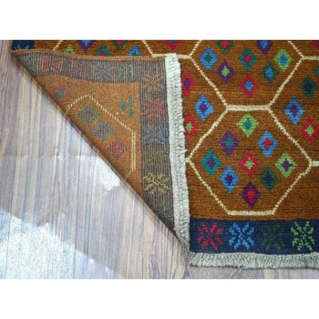 4'X6' Brown Tribal Design Hand Made 100% Wool Colorful Afghan Village Rug