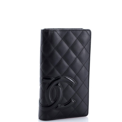 Chanel Cambon Bifold Wallet Quilted Lambskin Long