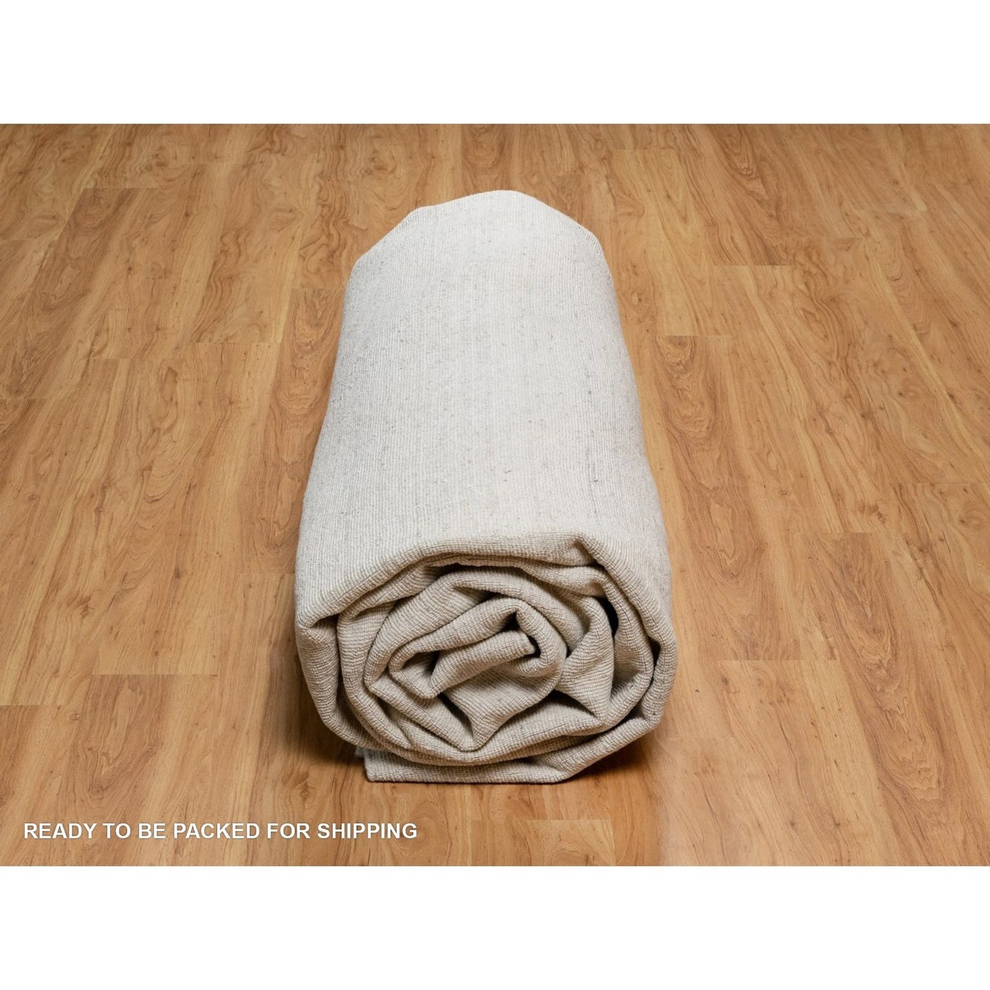 12'X15' Ivory Hand Loomed Xl Rug Salt And Pepper Effect Natural Wool