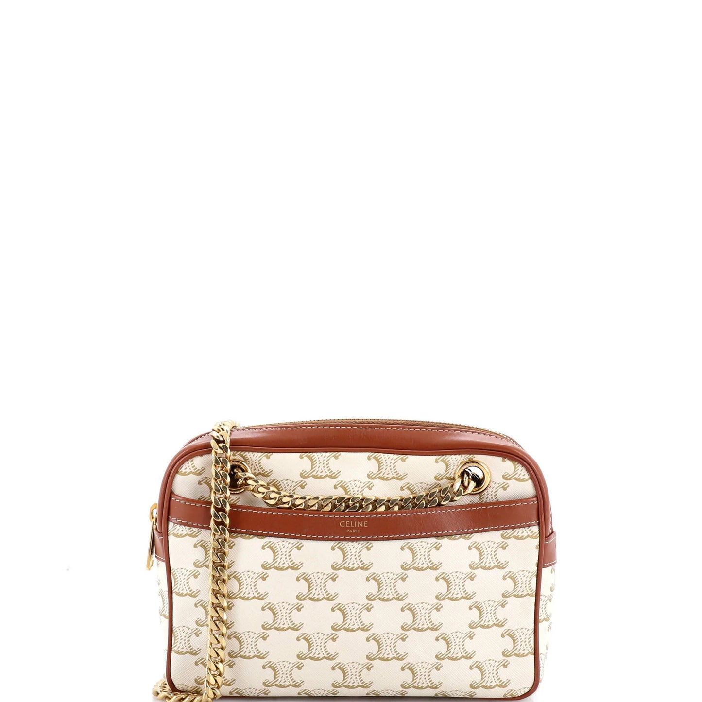 Celine Patapans Bag Triomphe Coated Canvas Small