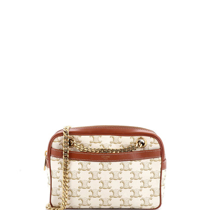 Celine Patapans Bag Triomphe Coated Canvas Small