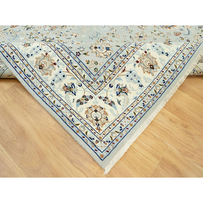 7'9"X10'3" Gray Nain Design Wool Hand Knotted Oriental Rug