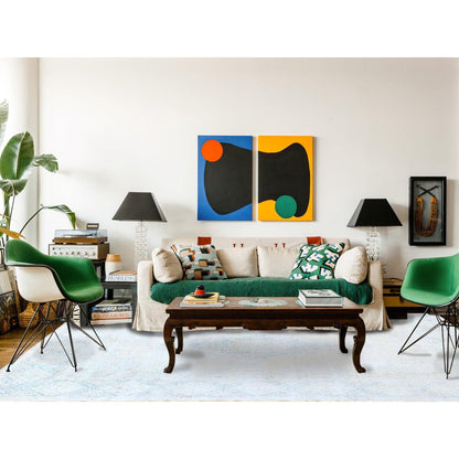 9'4"X12'3" White Pure Wool Hand Knotted Vintage Zoroastrian Karman Rug