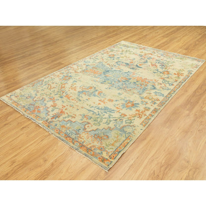 5'9"X9' Broken Heris Design Supple Collection Pure Wool Hand Knotted Rug