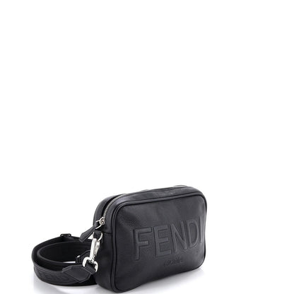 Fendi Logo Camera Bag Embossed Leather