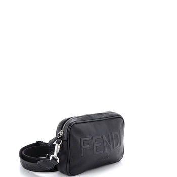 Fendi Logo Camera Bag Embossed Leather