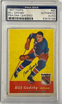 Bill Gadsby Autographed 1957-58 Topps Card #65