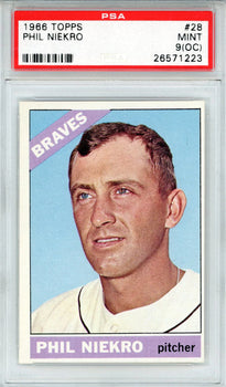 Phil Niekro 1966 Topps Card #28 (Psa Mint 9 Oc)