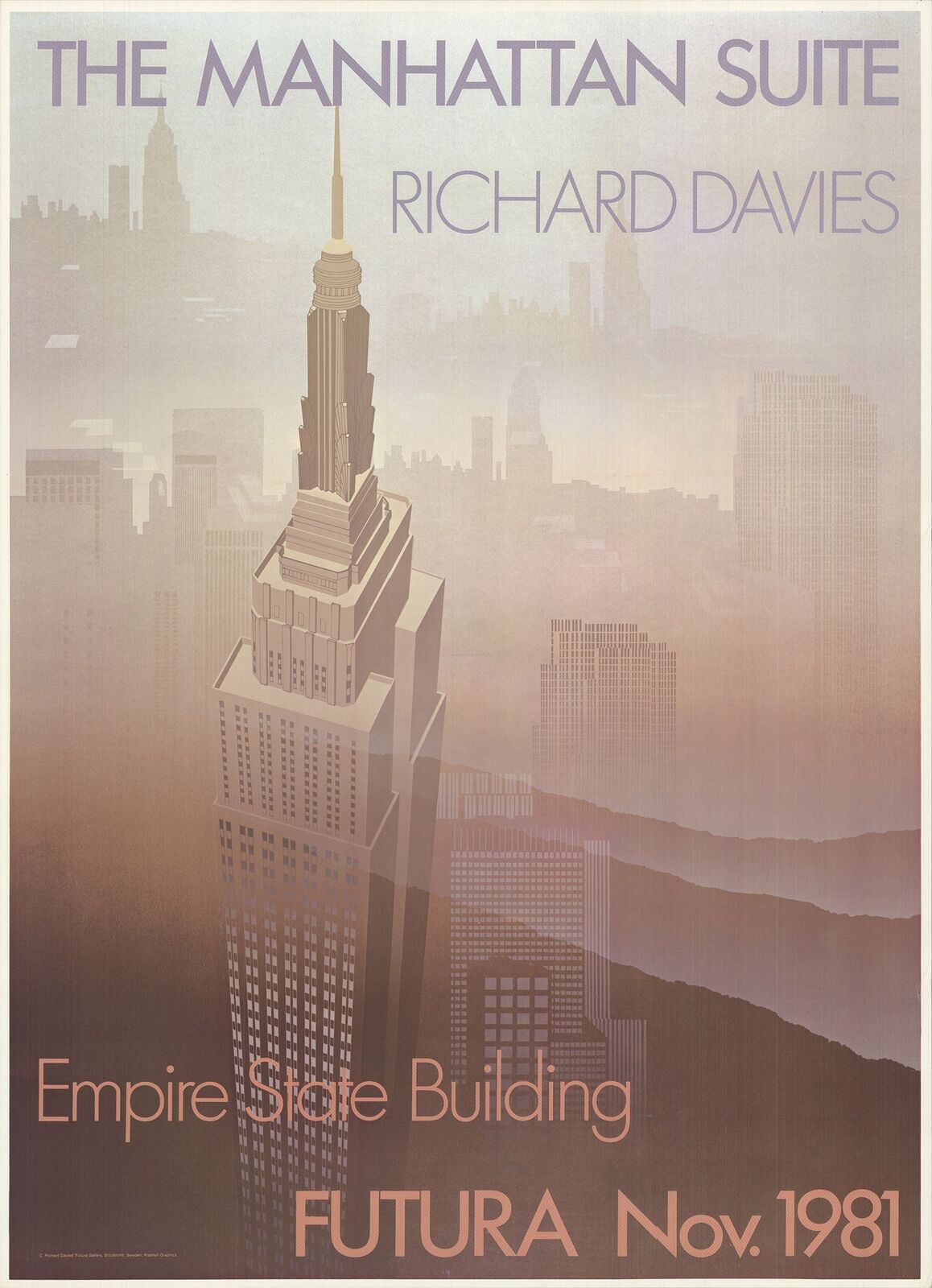 Richard Davies Empire State Building " Offset Lithograph Contem