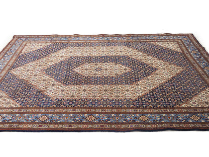 Cream Vintage Oriental Rug Traditional Classic