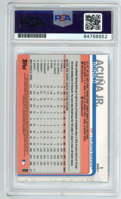 Ronald Acuna Jr. 2019 Topps Autographed Card Psa Auto 10