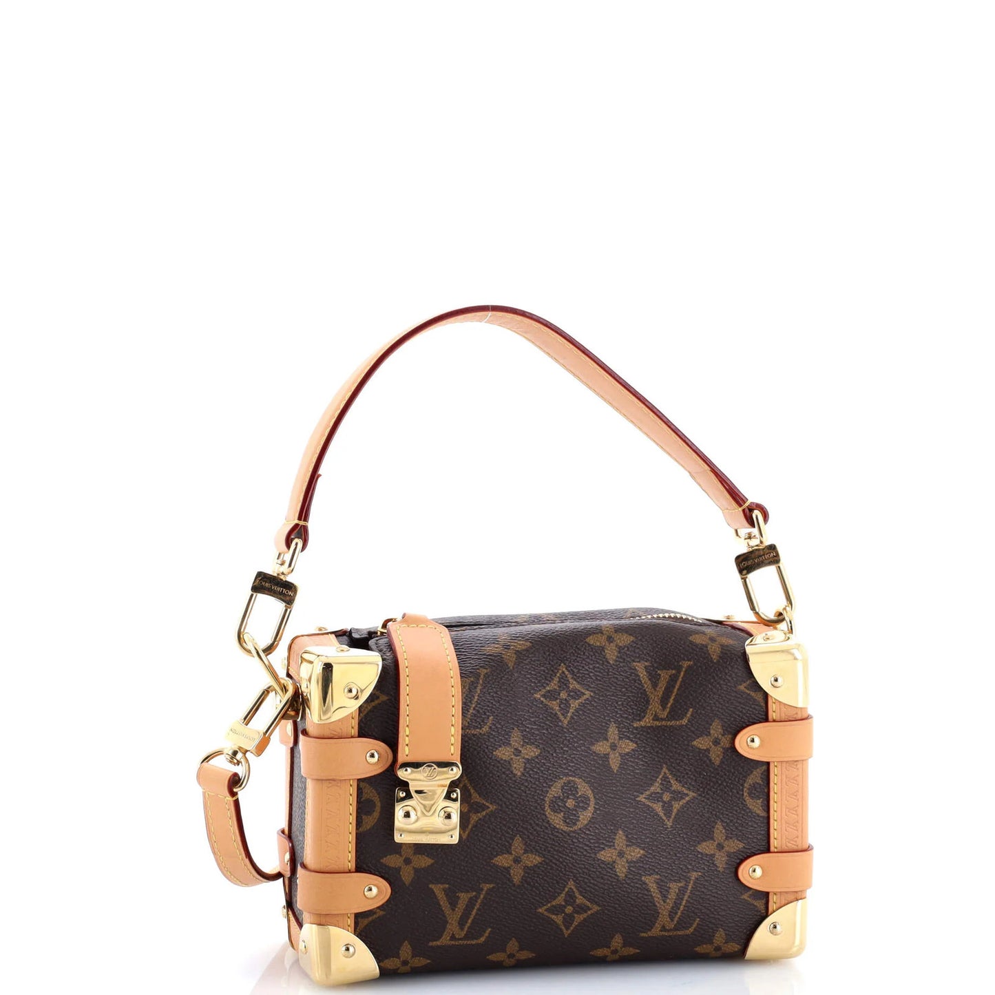 Louis Vuitton Side Trunk Handbag Monogram Canvas Pm