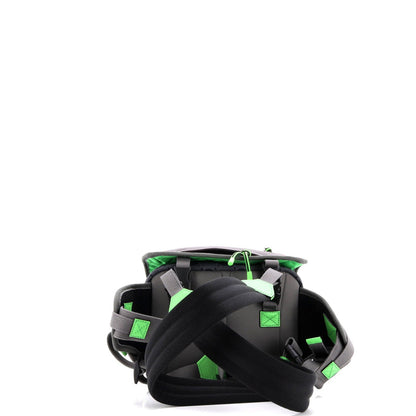 Gucci Buckle Flap Chest Strap Backpack Gg Fabric With Rubber