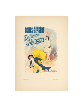 Original Vintage Poster Folies Alencon By Cheret For Affiches Illustrees 1896