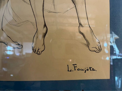 Lonard Foujita -1960 Lithograph Poster "Les Trois Grces" Muse Galliera Paris