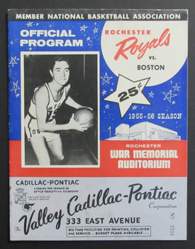 1955-56 NBA Program Rochester Royals vs. Boston Celtics Bob Cousy 198271