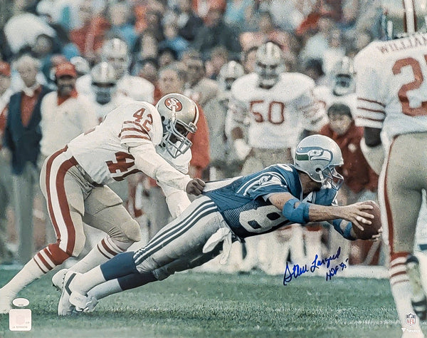 204788 Steve Largent HOF Autographed/ Inscribed Seahawks 16x20 Photo MCS