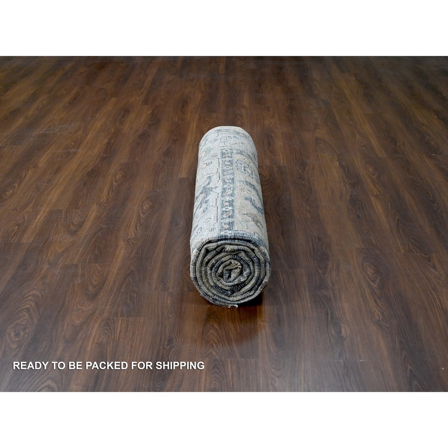 9'3"X12'3" Toasty Gray Bookshaish Design Hand Knotted Wool Oriental Rug