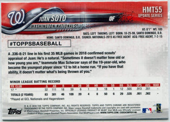Juan Soto 2018 Topps Update Chrome Rc #Hmt55