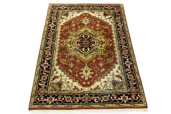 4X6 Ft Geometric Tribal Serapi Rug Wool Oriental