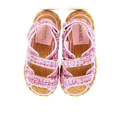 Chanel Women'S Espadrille Dad Sandals Tweed
