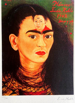 Frida Kahlo Lithograph 'Diego And I' Coa Numbered