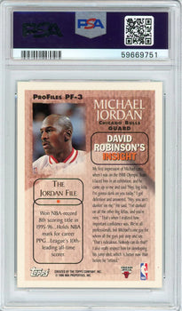 Michael Jordan 1996 Topps Chrome Pro Files Card #Pf-3 (Psa Nm-Mt 8)