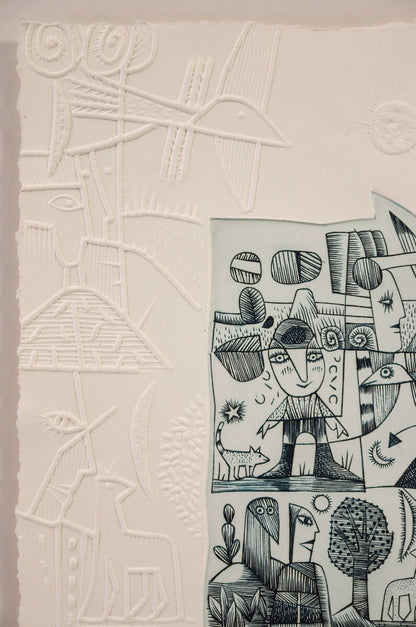 Simone & Henri Jean Etching With Embossing Limited 200 Hand-Signed Contemporary
