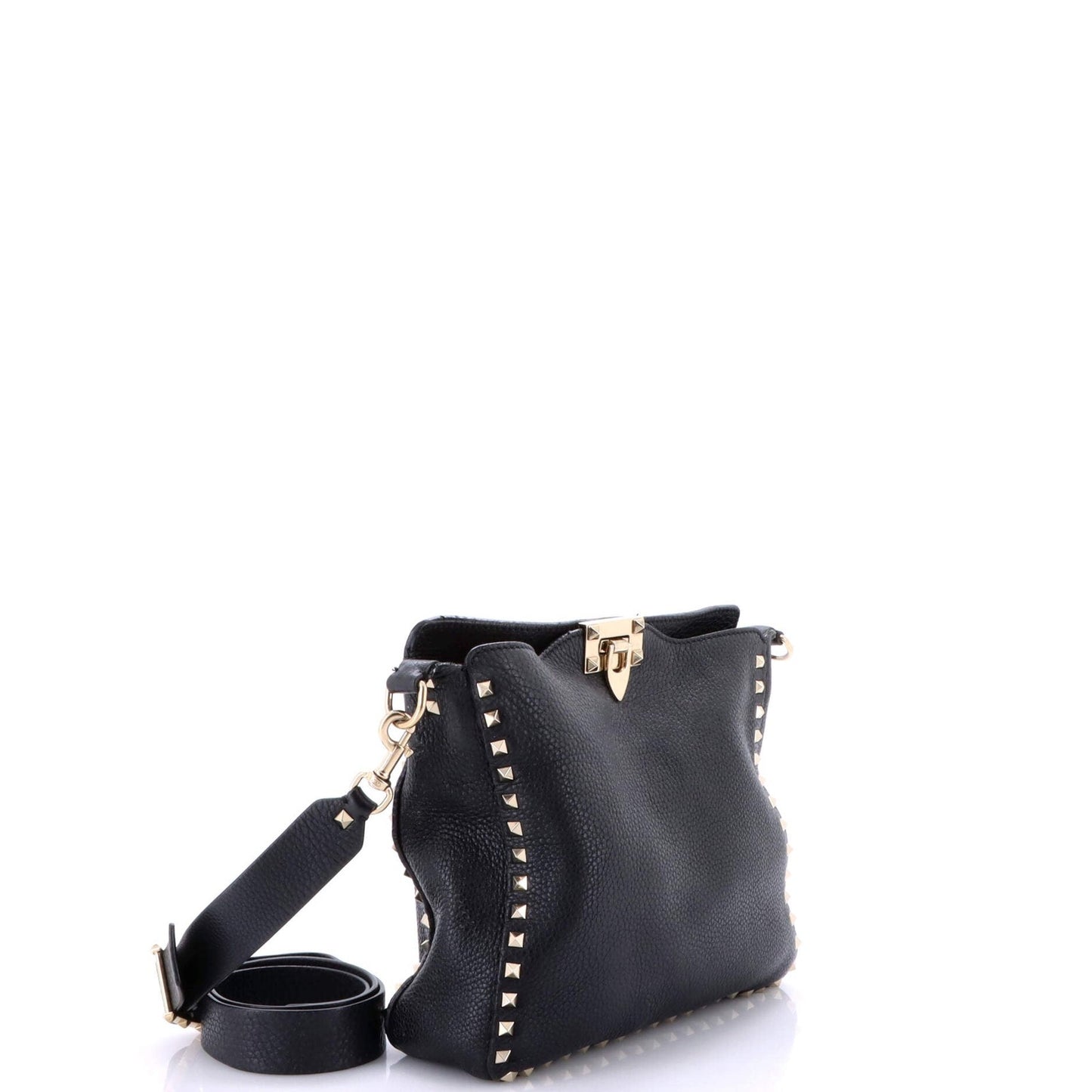 Valentino Garavani Rockstud Flip Lock Messenger Bag Leather Small