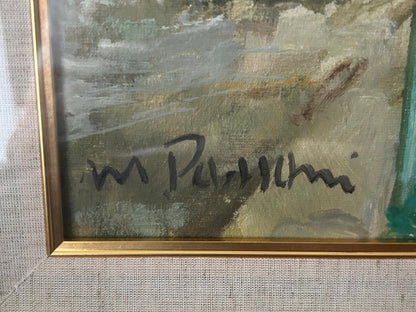 Mario Passoni (Italy) "Caf De Paris" Original Oil Painting On Canvas Signed Coa