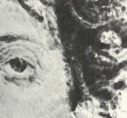 White CHUCK CLOSE Large Phil Fingerprint 38.5" x 26" Poster 1981 Realism Black &