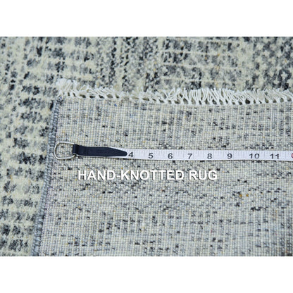 2'5"X26'3" Wales Gray Modern Tone On Tone Grass Design Wool Xl Runner Rug